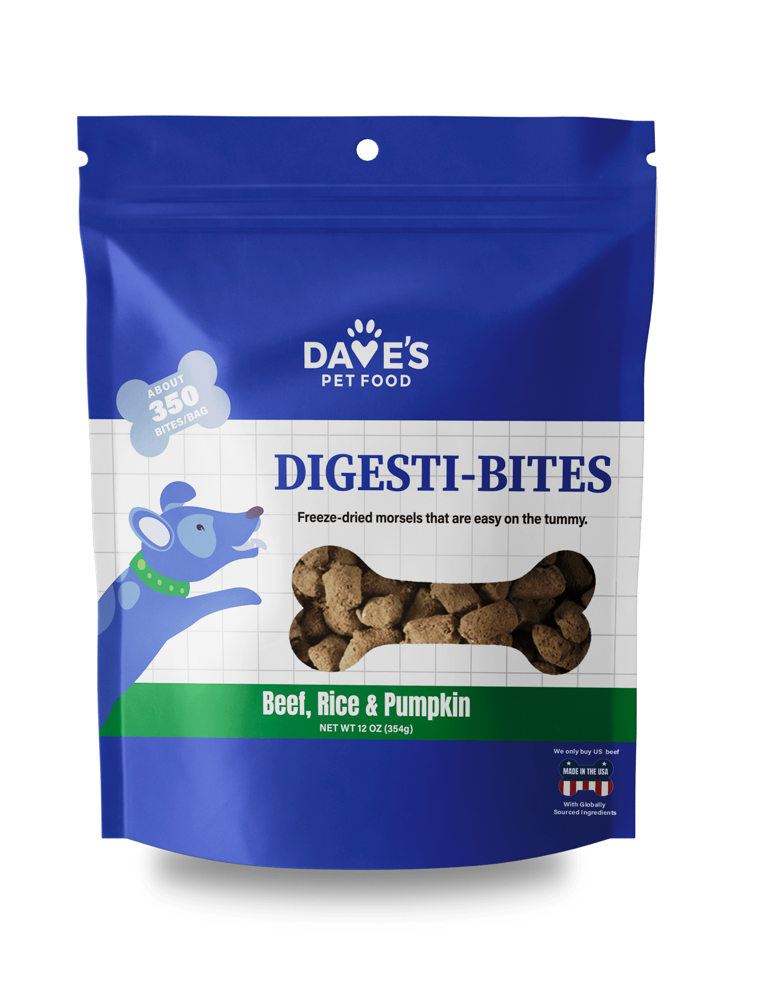 Dave's Digesti-Bites Beef, Rice & Pumpkin Dog Treats /12 oz