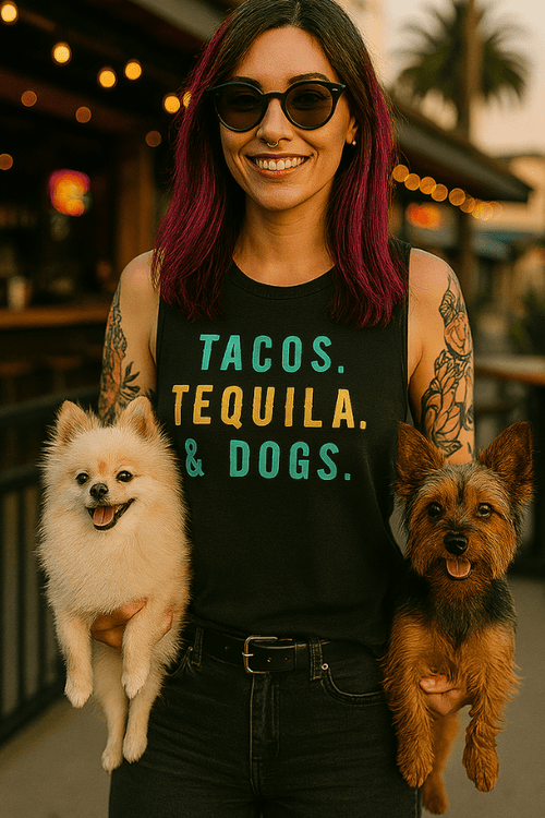 Dogs & Tequilla (Ladies’ Muscle Tank)