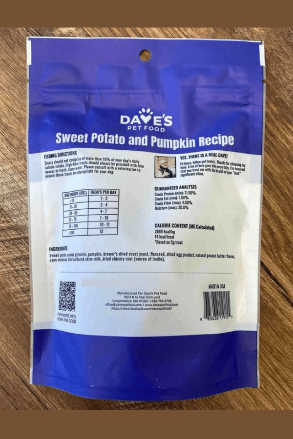 Dave's Digestive-Friendly Sweet Potato & Pumpkin Dog Treats
