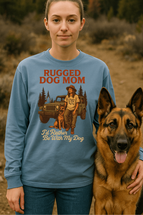 Rugged Dog Mom Pigment Dyed LS T