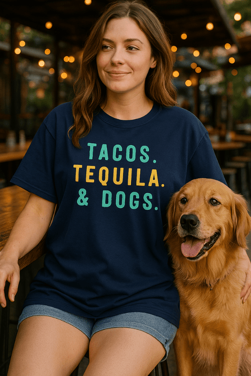 Dogs & Tequila Unisex T (Pigment Dyed)