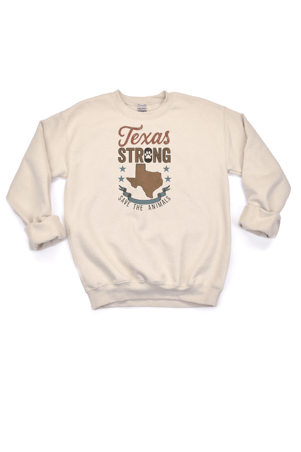 TX State Strong Crewneck Sweatshirt (ALL PROFIT DONATED)