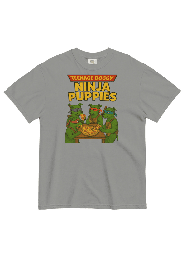 Ninja Pups Pigment Dyed Uni T