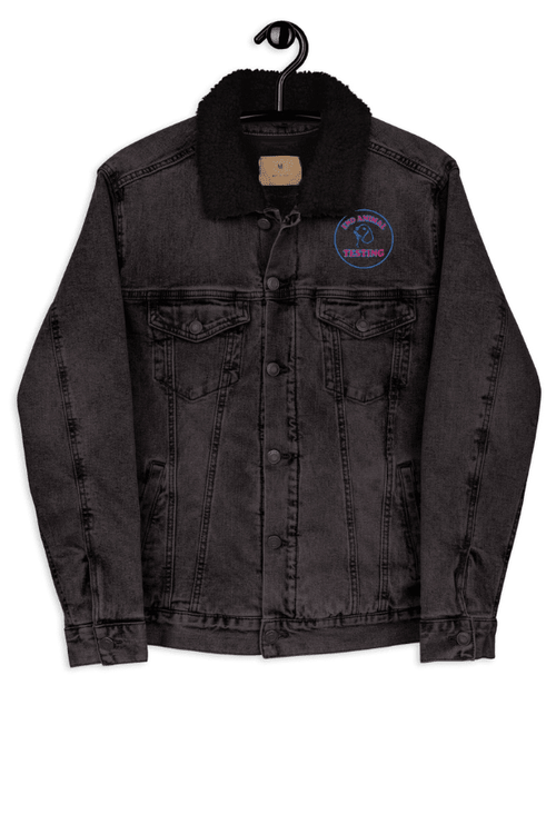 End Animal Testing Black Denim Sherpa Uni Jacket (ALL PROFIT DONATED)