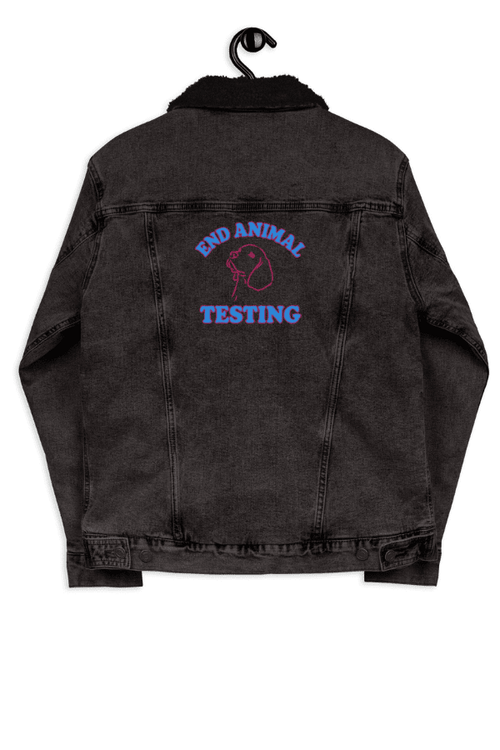 End Animal Testing Black Denim Sherpa Uni Jacket (ALL PROFIT DONATED)