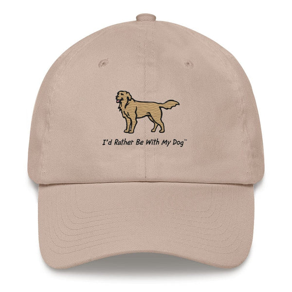 Funny "Life Is Golden Retriever" Dad Hat - Distressed Washed Cotton Baseball Cap For Men & Women