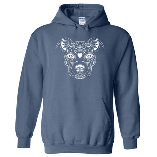 Sugar Skull Pit Bull Unisex Hoodie