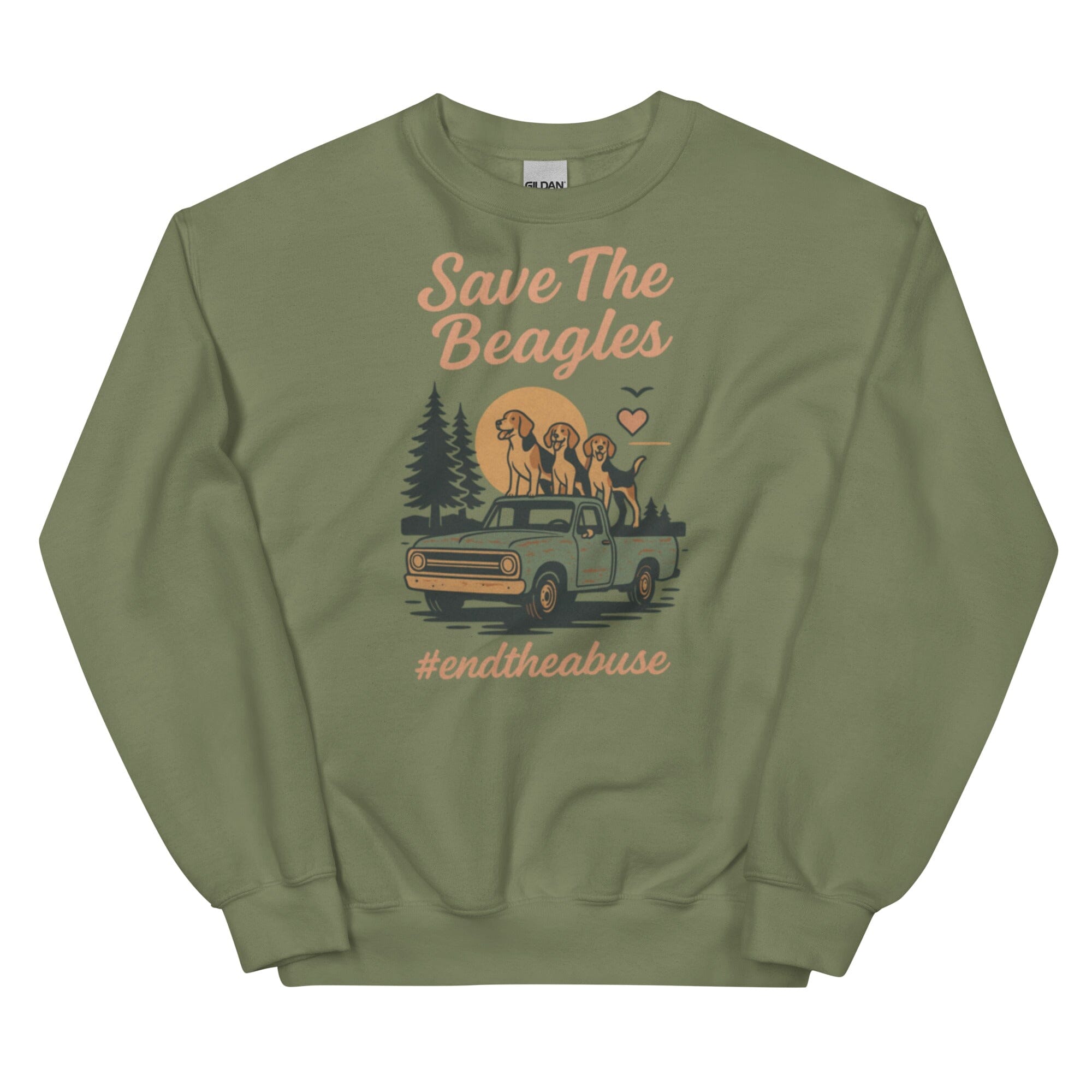 Save the Beagles Truck Crewneck Sweatshirt (ALL PROFIT DONATED)