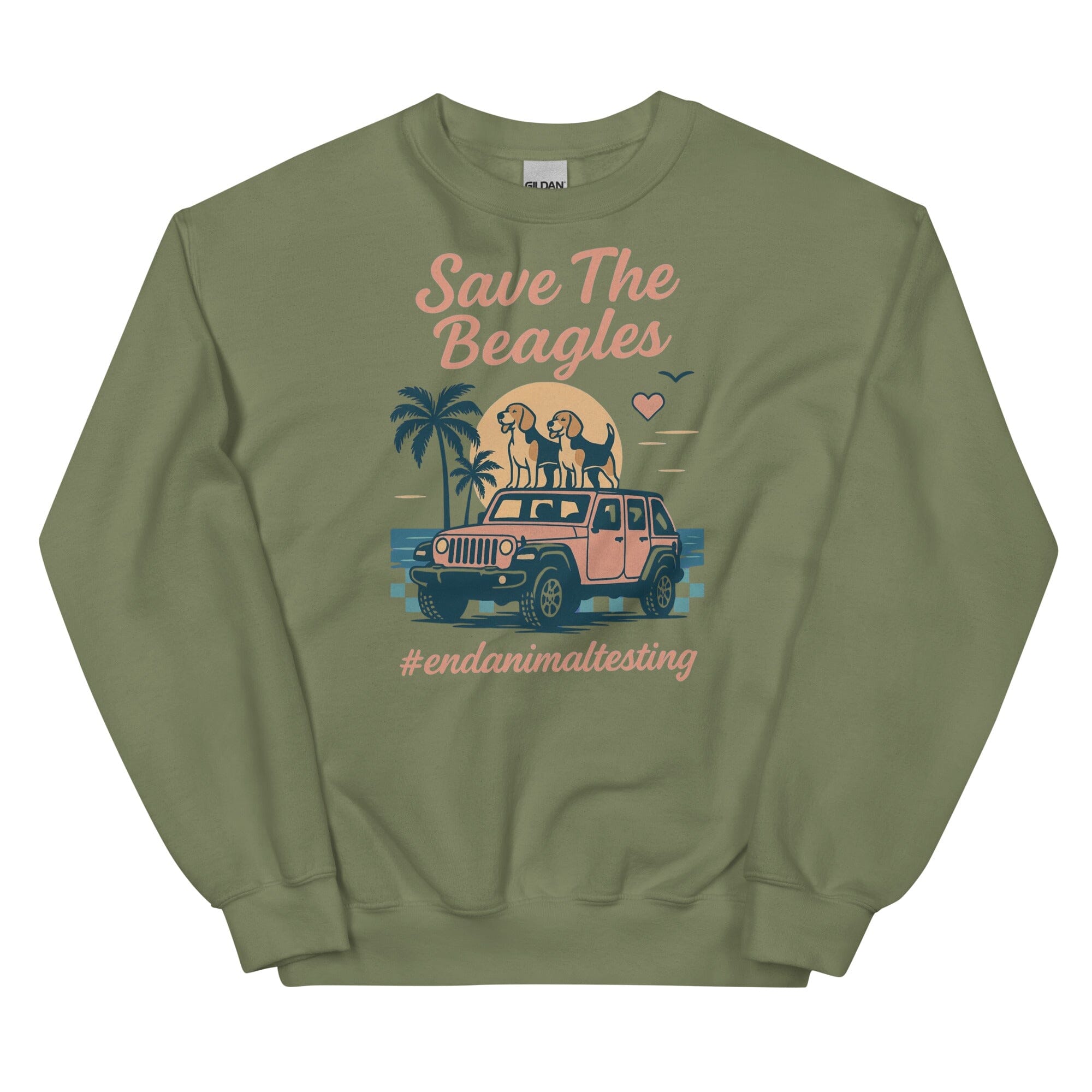 Save the Beagles Beach Crewneck Sweatshirt (ALL PROFIT DONATED)