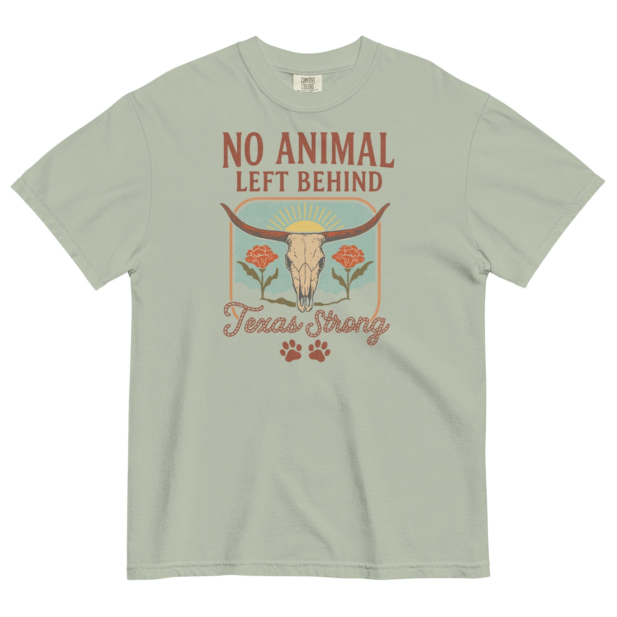 No Animal Paw Print Pigment Dyed Uni T (ALL PROFIT DONATED)