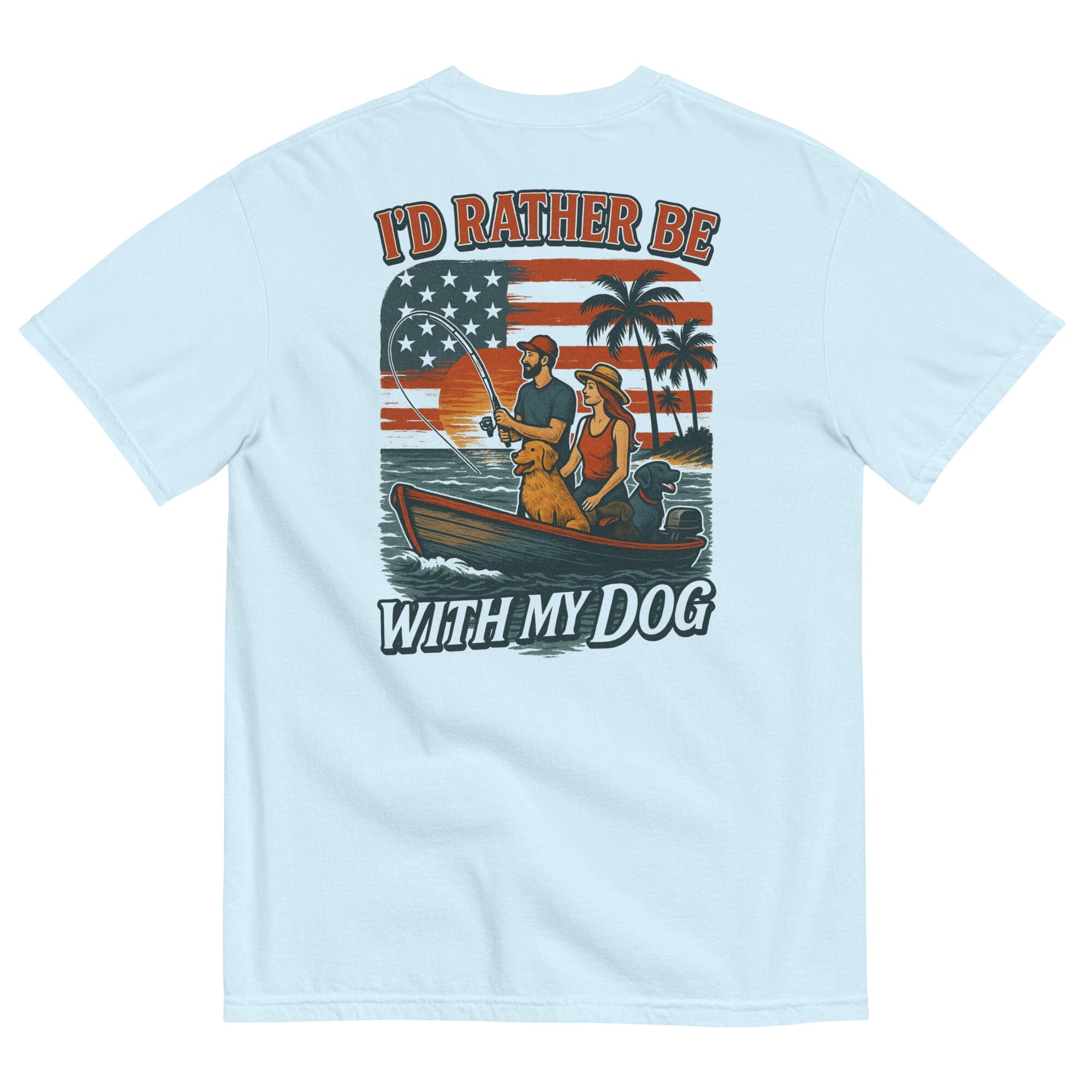 Beach Fishing Pigment Dyed Uni T