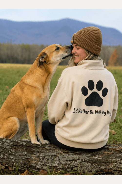 Heavyweight Paw Print Half Zip Sweater
