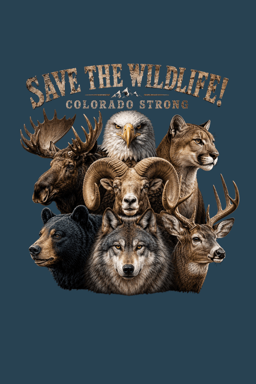 Save the Wildlife Colorado Pigment Dyed Uni T (All Profit Donated)