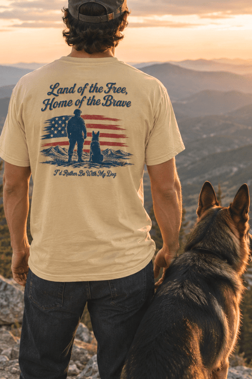 Soldiers Land of the Free Pigment Dyed Uni T