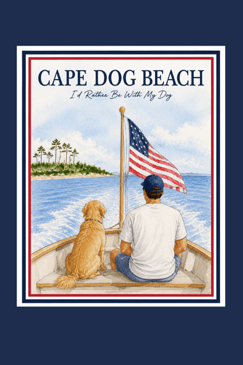 Cape Dog Boat Dog Dad Pigment Dyed Uni T