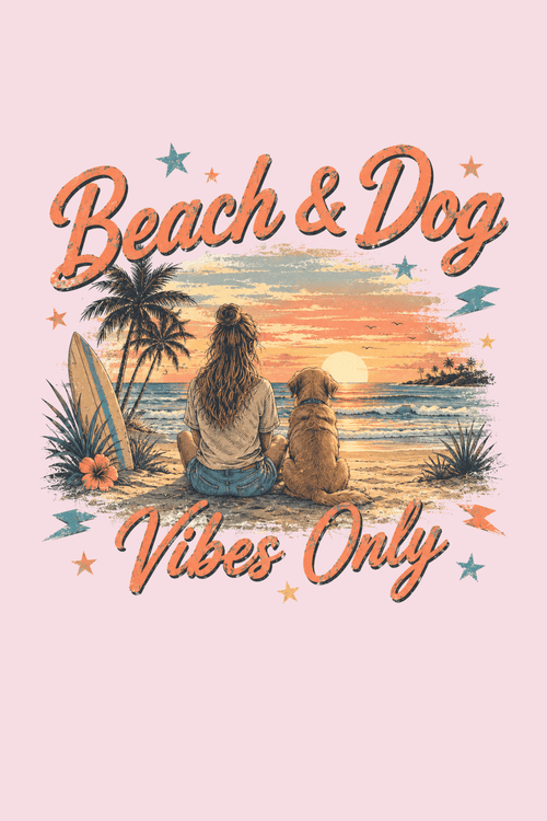 Beach & Dog Vibes Pigment Dyed Uni T