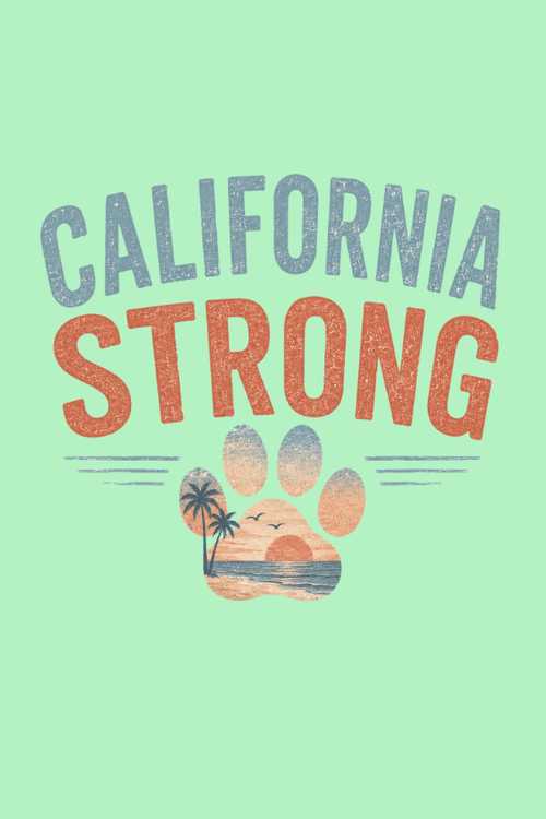 California Beach Paw Strong Pigment Dyed Uni T (All Profit Donated)