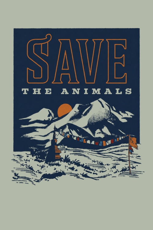 Save the Animals Nepal Pigment Dyed Uni T (All Profit Donated)