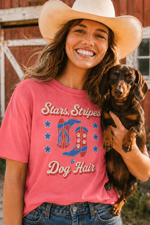 NEW - Stars & Dog Hair Pigment Dyed Uni T