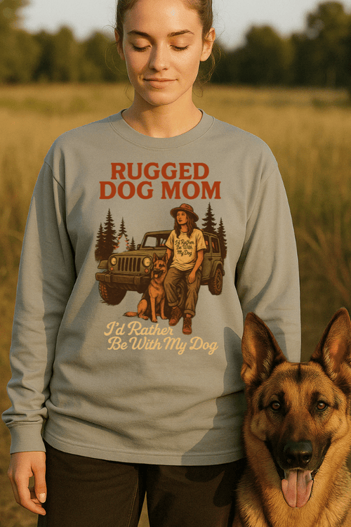 Rugged Dog Mom Pigment Dyed LS T
