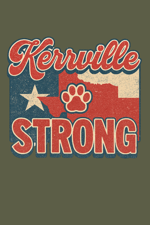 Kerrville Flag Strong Pigment Dyed Uni T (ALL PROFIT DONATED)