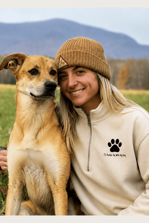 Heavyweight Paw Print Half Zip Sweater