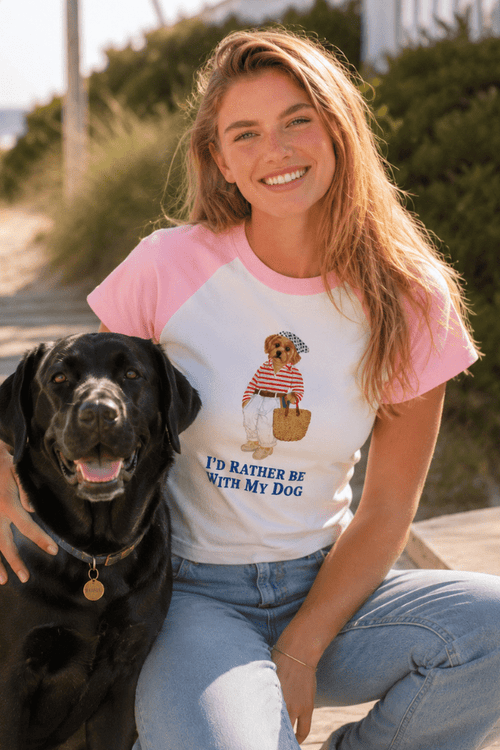 Summer Doggo Bear Momma Ladies Raglan T