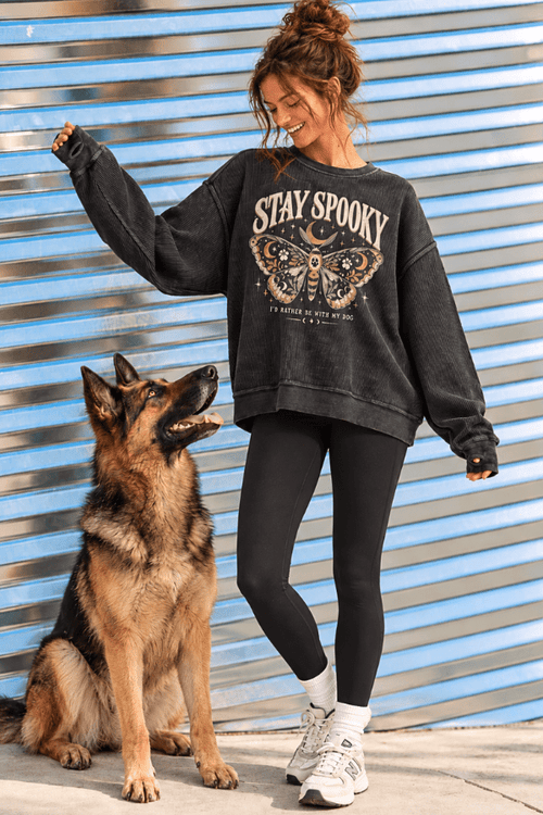 Stay Spooky Vintage Cord Crew