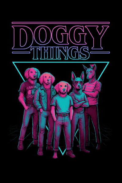 Doggy Things Neon Triblend T