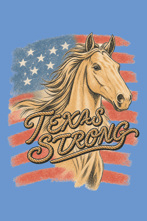 Texas Strong Horse Vibes Pigment Dyed Uni T (All Profit Donated)