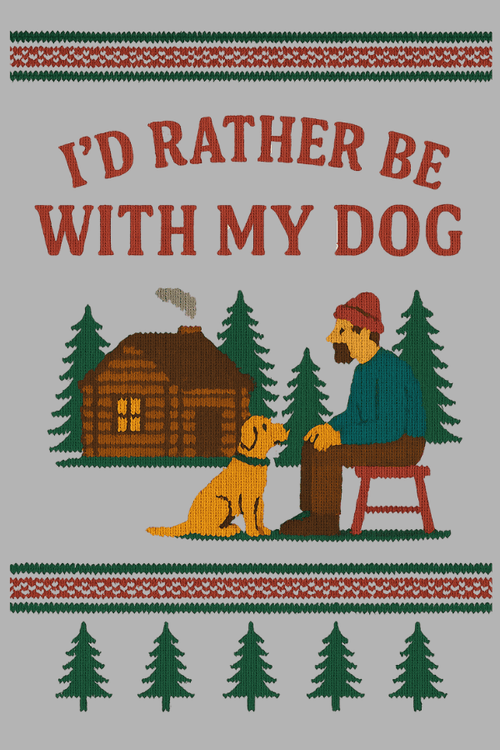 Winter Cabin Dog Dad Vibes Crewneck Sweatshirt