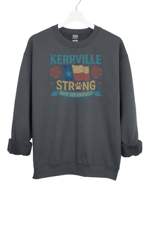 Kerrville Vintage Strong Crewneck Sweatshirt (ALL PROFIT DONATED)