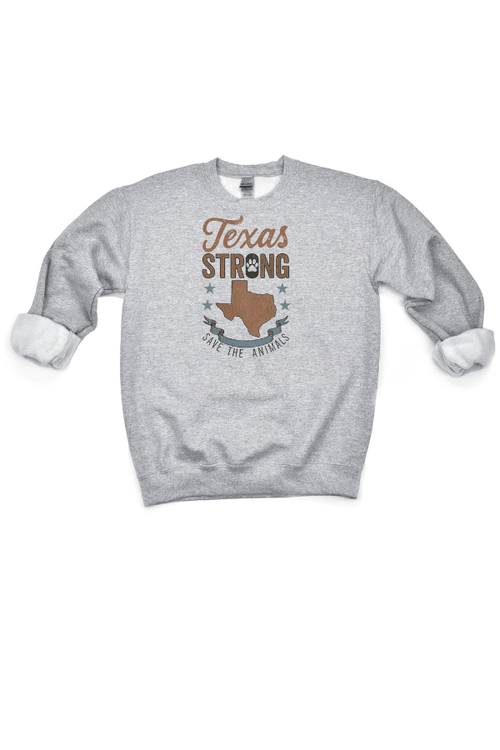 TX State Strong Crewneck Sweatshirt (ALL PROFIT DONATED)