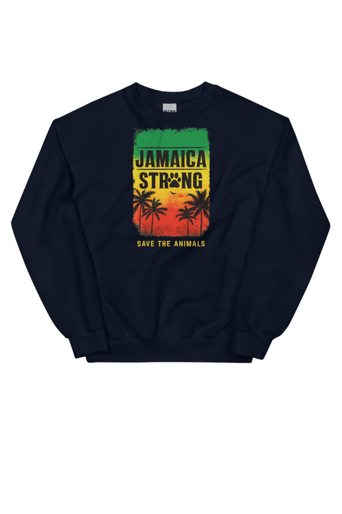Jamaica Flag Strong Crewneck Sweatshirt (ALL PROFIT DONATED)
