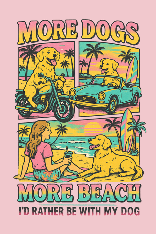 Dogs & Beach Pigment Dyed Uni T