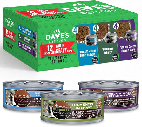 5.5 oz Naturally Healthy Cat Food Variety Pack - 12 Pack