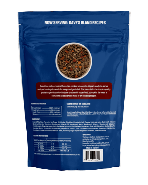 Dave's Bland Beef & Rice Pouch Recipe for Dogs / 9 oz