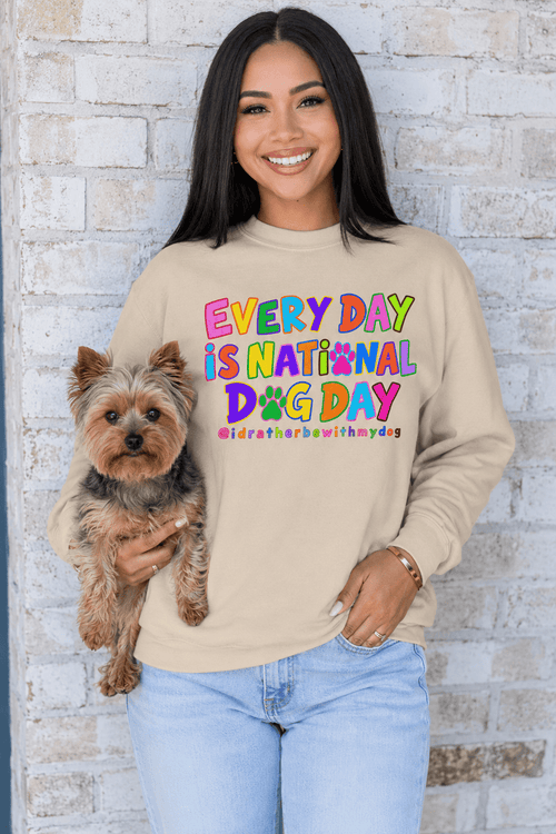 Funky National Dog Day Crewneck Sweatshirt