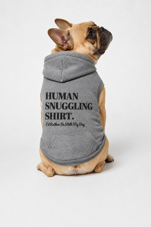 Human Snuggling Doggy Fleece Hoodie