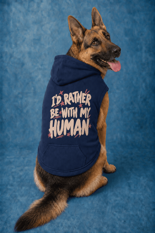 Rocker Be With My Human Doggy Hoodie