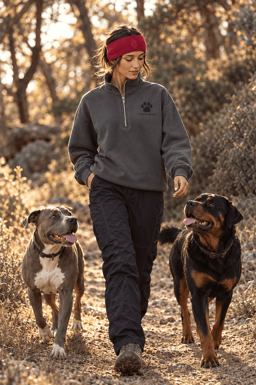 Heavyweight Paw Print Half Zip Sweater