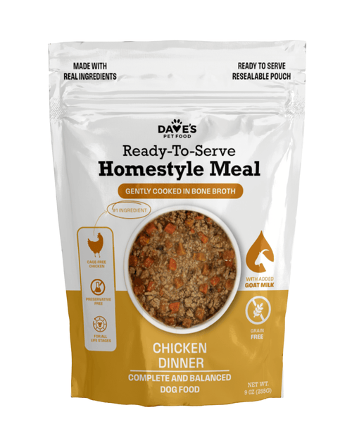 Dave's Grain-Free Goat Milk, Chicken Dinner Pouch Recipe for Dogs / 9 oz