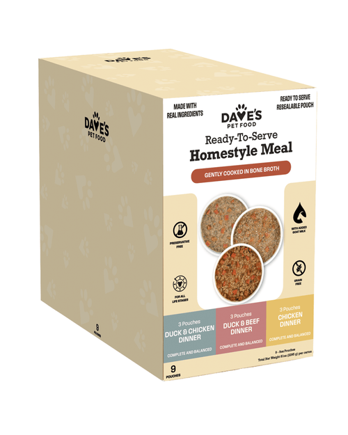 Dave's Grain-Free Variety Pack Pouches with Goat Milk for Dogs / 9 Pack - 9 oz Pouches