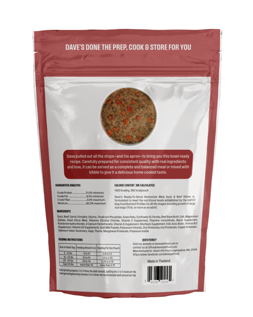 Dave's Grain-Free Goat Milk, Duck & Beef Pouch Recipe for Dogs / 9 oz