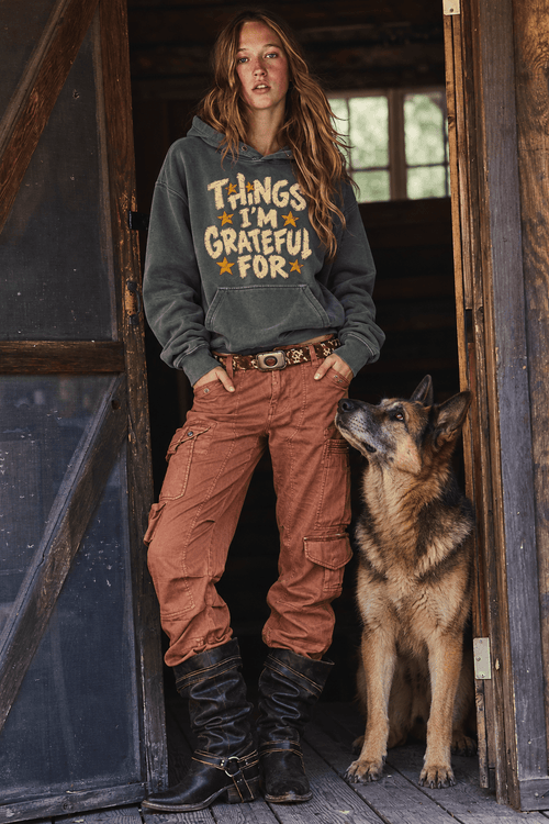 Boho Grateful Vintage Washed Uni Hoodie (Single)
