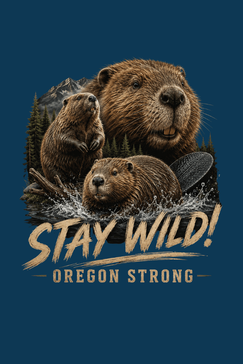 Stay Wild Beaver Pigment Dyed Uni T (All Profit Donated)