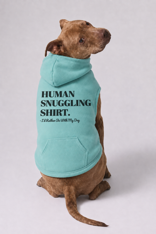 Human Snuggling Doggy Fleece Hoodie