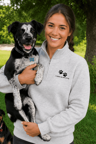Paw Print Quarter Zip Premium Pullover