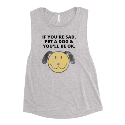 Pet A Dog (Ladies Muscle Tank)