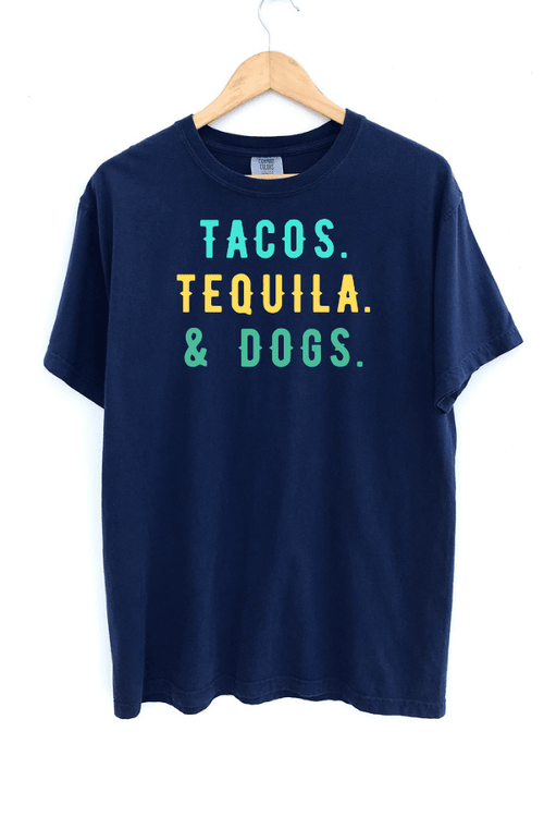 Dogs & Tequila Unisex T (Pigment Dyed)